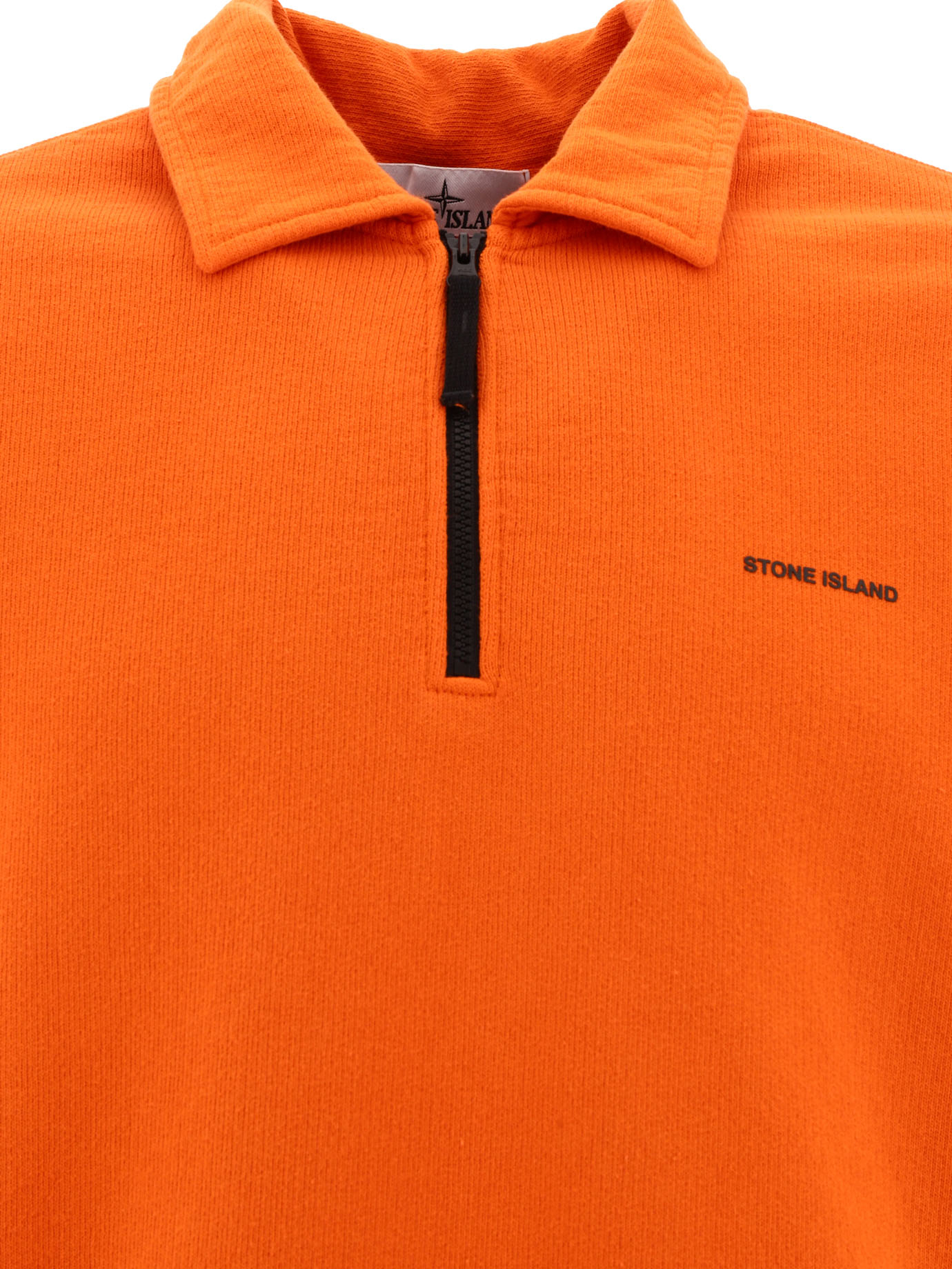 STONE ISLAND Orange Sweatshirt with printed logo